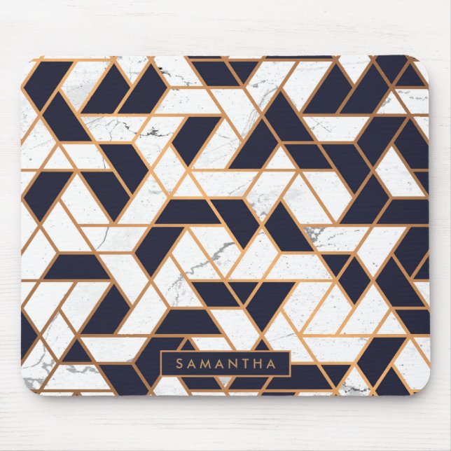 Tapis De Souris Marbre mosaïque Abstraite (Devant)