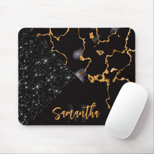 Tapis De Souris Marbre noir et Parties scintillant