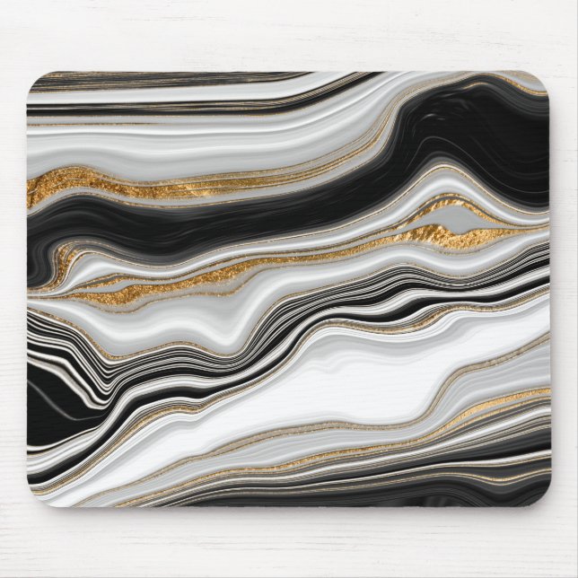 Tapis De Souris Marbre noir or cool  (Devant)