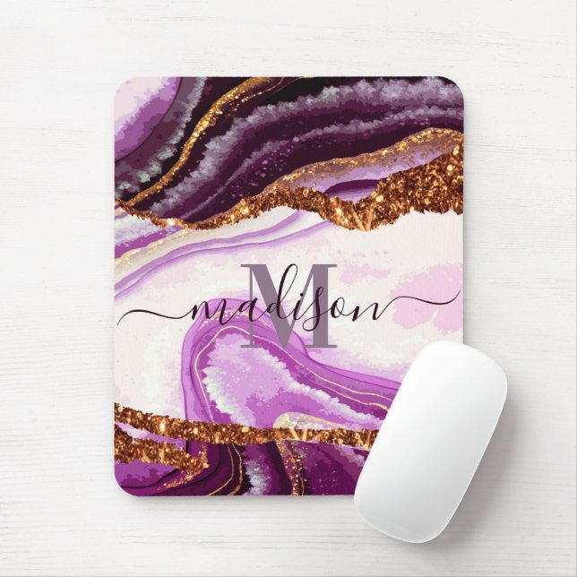 Tapis De Souris Marbre pourpre et Parties scintillant (Avec souris)