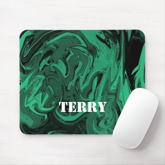 Tapis De Souris Marbre vert et noir poli (Avec souris)