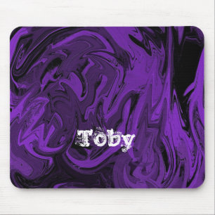 Tapis De Souris Marbre violet et noir poli