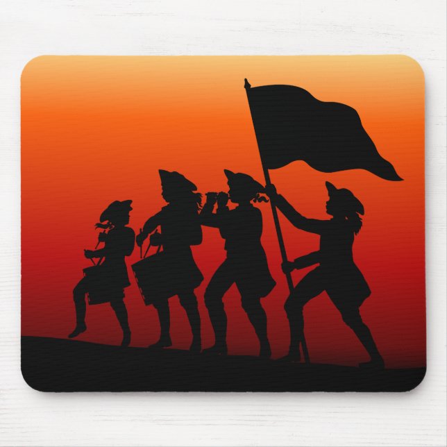 Tapis De Souris Marche avec les tambours et le fifre et le drapeau (Devant)