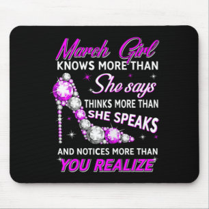 Tapis De Souris Marche des Femmes Fille Citation Drôle de Faits Co