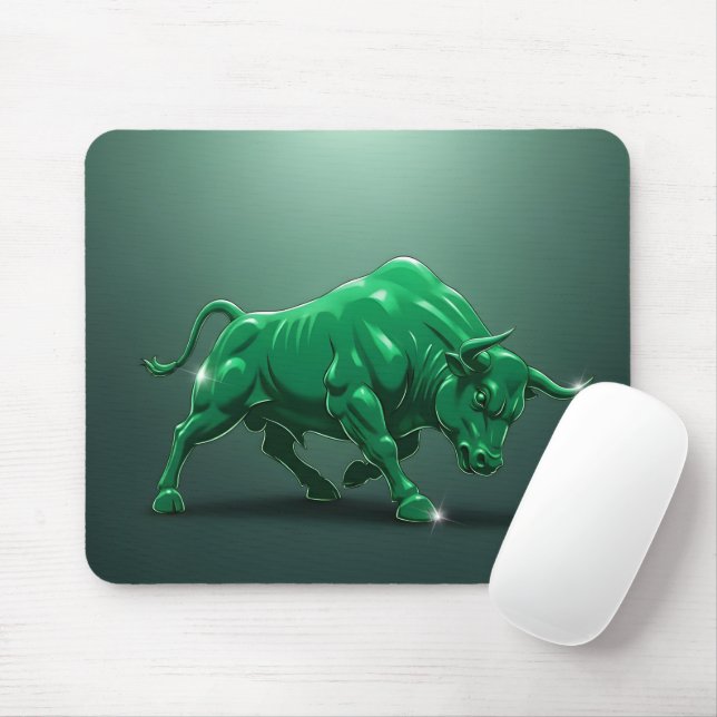 Tapis De Souris Marché Haussier Graphique Financier Chrome Vert (Avec souris)