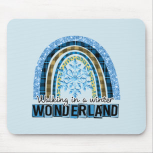 Tapis De Souris Marcher dans une Wonderland d'hiver   Blue Rainbow