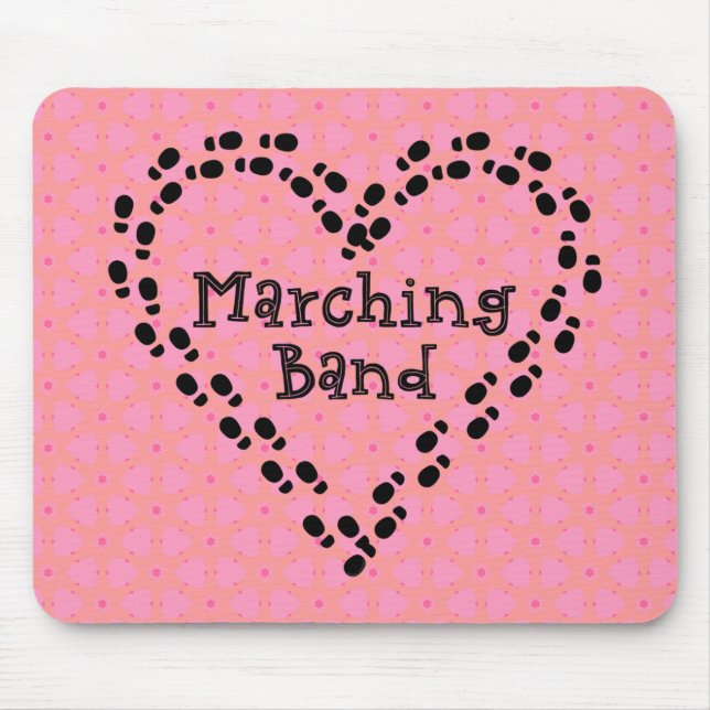 Tapis De Souris Marching Band Empreintes Coeur (Devant)