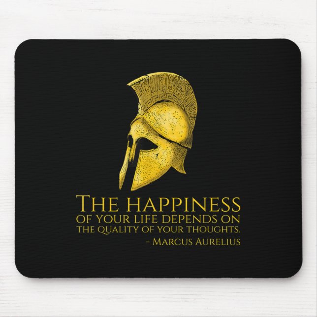 Tapis De Souris Marcus Aurelius Citation stoïque Sur Le Bonheur -  (Devant)