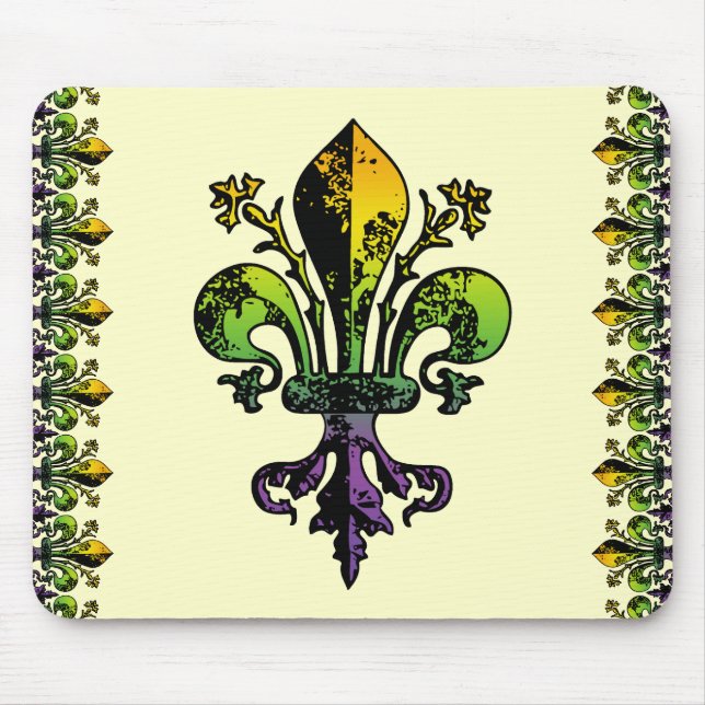 Tapis De Souris Mardi gras antique Fleur (Devant)
