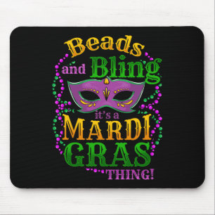 Tapis De Souris Mardi Gras Beads And Bling C'est une Mardi Gras Th