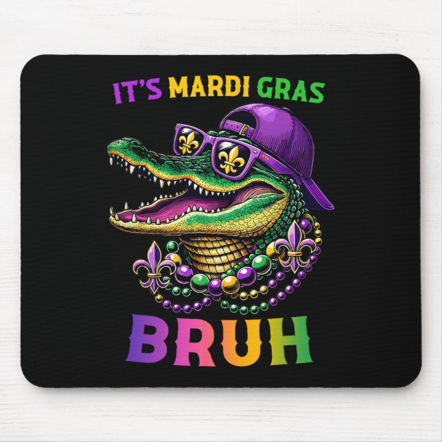 Tapis De Souris Mardi Gras Bruh Marigator Alligator Mardi Gra (Devant)