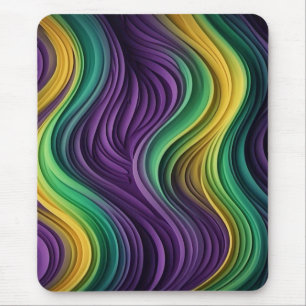 Tapis De Souris Mardi Gras coloré à motif vague
