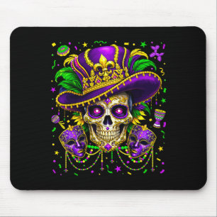 Tapis De Souris Mardi Gras Crâne de Sucre Femmes Carnaval Nouvelle