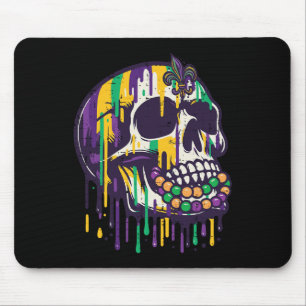 Tapis De Souris Mardi Gras Crâne qui dégouline Fête du Mardi Gras 