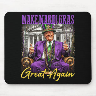 Tapis De Souris Mardi Gras Donald Trump Grand à nouveau drapeau am