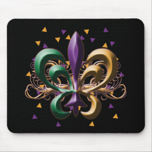 Tapis De Souris Mardi gras Fleur de Lis Design