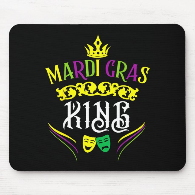 Tapis De Souris Mardi Gras King Funny New Orleans Party Parade  (Devant)