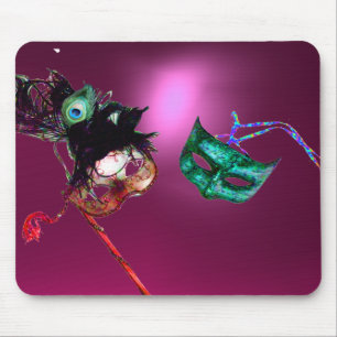 Tapis De Souris MARDI GRAS MASQUERADE rose