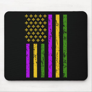 Tapis De Souris Mardi Gras Nous Fête Le Drapeau Mardi Gras
