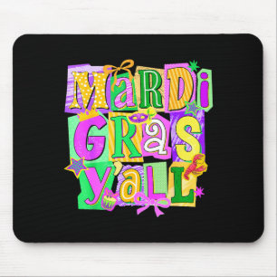 Tapis De Souris Mardi Gras Rétro Y'all Coquette Nœud La Nouvelle-O