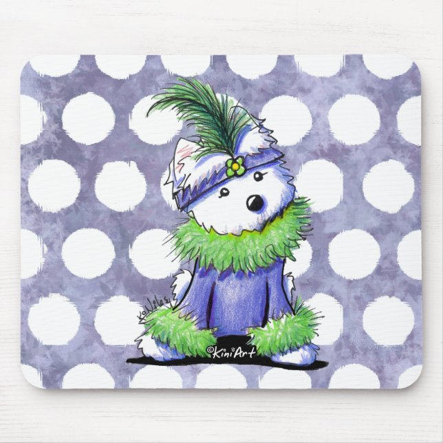 Tapis De Souris Mardi Gras Westie (Devant)