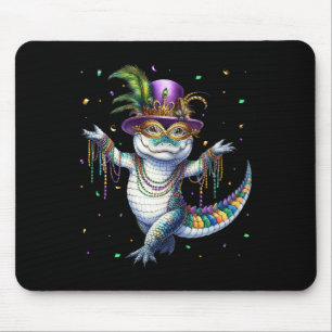 Tapis De Souris Mardigator mardi Gras Alligator Danseuse Carn