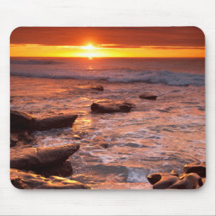 Tapis De Souris Mares résiduelles au coucher du soleil, Californie