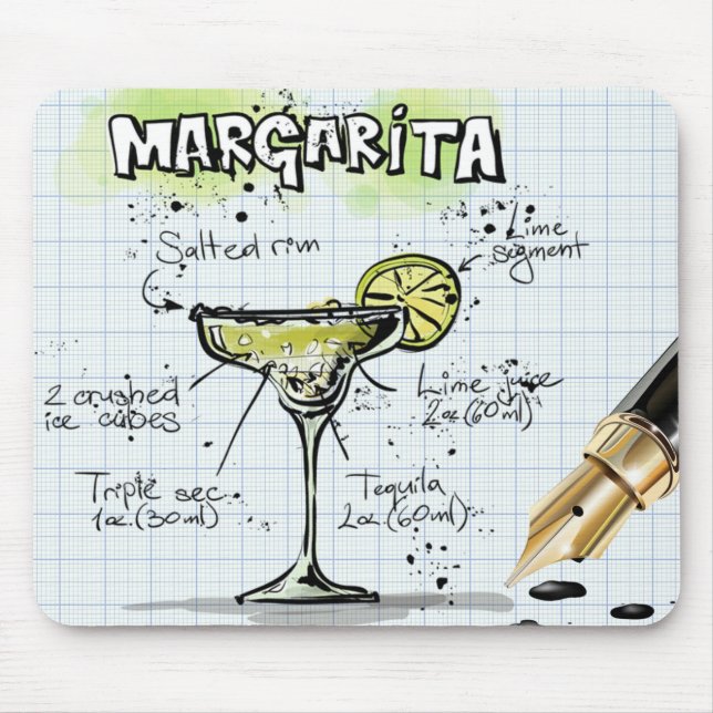Tapis De Souris Margarita Cocktail Recette (Devant)