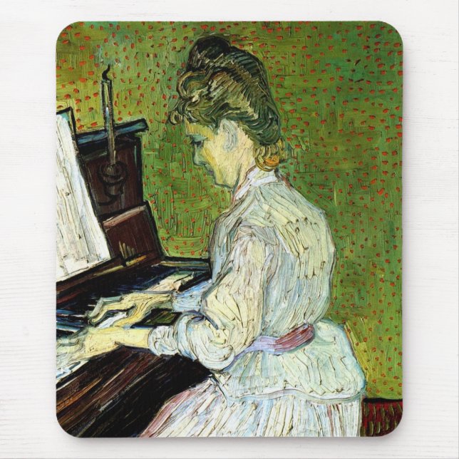 Tapis De Souris Marguerite Gachet au piano par Vincent van Gogh (Devant)