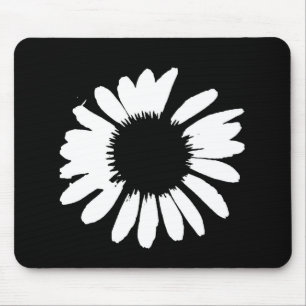 Tapis De Souris Marguerite noire de "marguerite" - et blanche