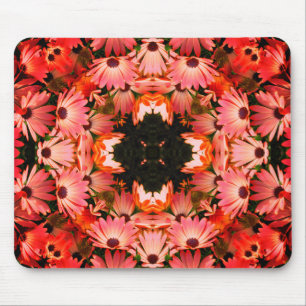 Tapis De Souris Marguerites africaines roses Art Floral Abstrait