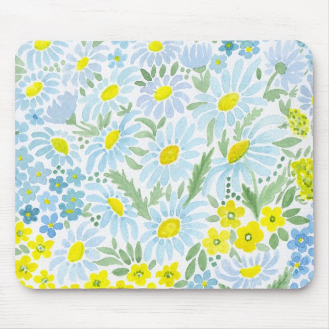 Tapis De Souris Marguerites aquarelle (Devant)