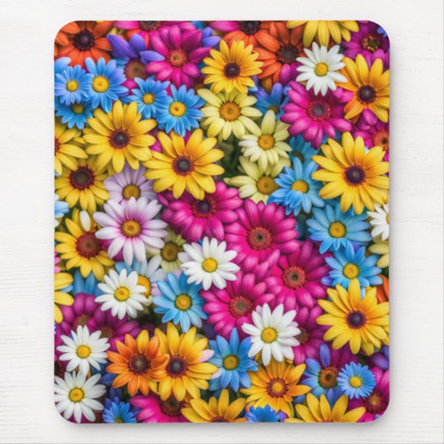 Tapis De Souris Marguerites colorées #55 - (Devant)