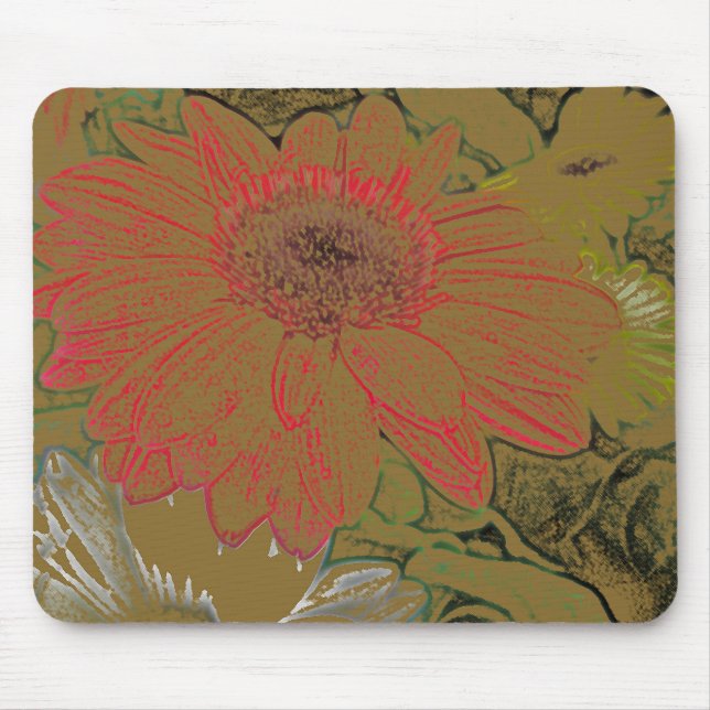 Tapis De Souris Marguerites colorées Mousepad (Devant)