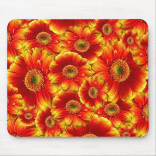 Tapis De Souris Marguerites de Gerbera jaune et orange