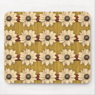 Tapis De Souris Marguerites en bois découpées par main