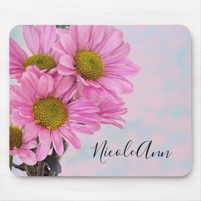 Tapis De Souris Marguerites roses (Devant)