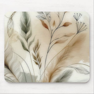 Tapis De Souris Mariage Bohème Botanique Moderne à la Végétation É