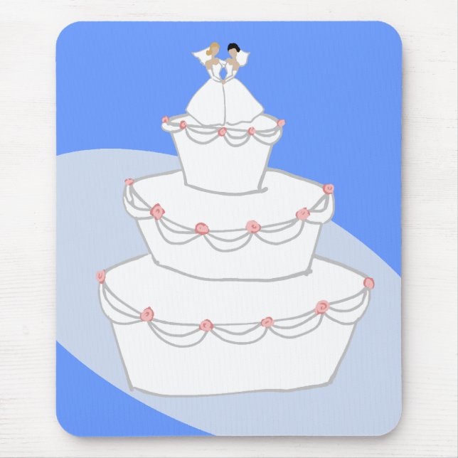 Tapis De Souris Mariage Cake Deux Mariées (Devant)