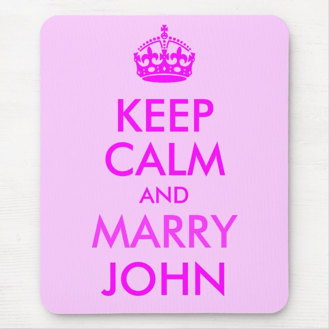 Tapis de souris Mariage Calme et John (Devant)