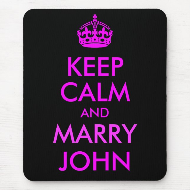 Tapis de souris Mariage Calme et John (Devant)