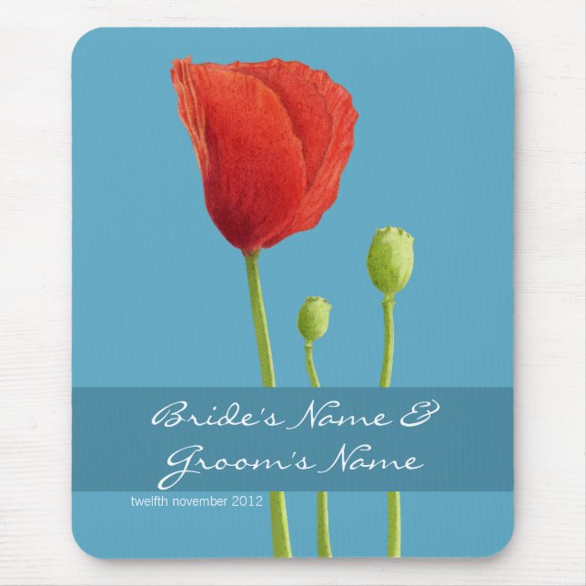 Tapis De Souris Mariage d'aquagym de Red Poppy (Devant)