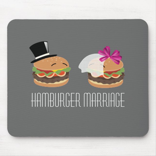 Tapis De Souris Mariage d'hamburger -- Jeu de mots d'ASL (Devant)