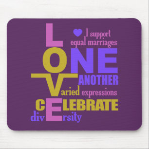 Tapis De Souris Mariage Égalité / One Love coutume mousepad