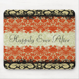 Tapis De Souris Mariage en Damassé Rouge