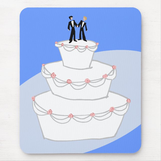 Tapis De Souris Mariage Gâteau Deux Pièces (Devant)