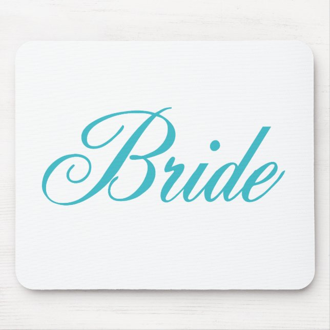 Tapis De Souris Mariage mariée Mousepad en bleu Aqua (Devant)