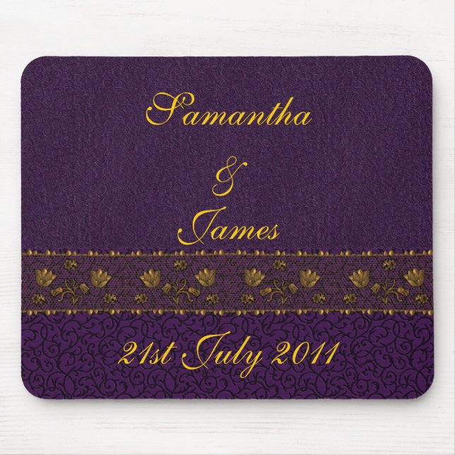 Tapis De Souris Mariage pourpre riche (Devant)