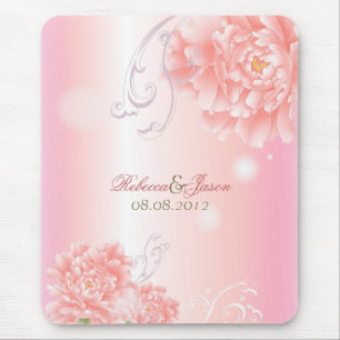 Tapis De Souris Mariage rose botanique de pivoine de ressort