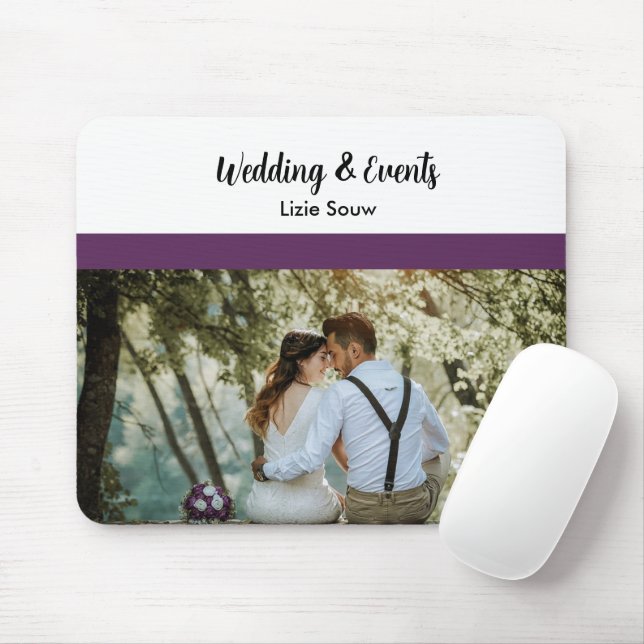 Tapis De Souris Mariage violet et blanc (Avec souris)